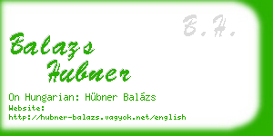 balazs hubner business card