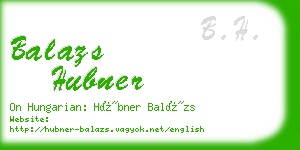 balazs hubner business card